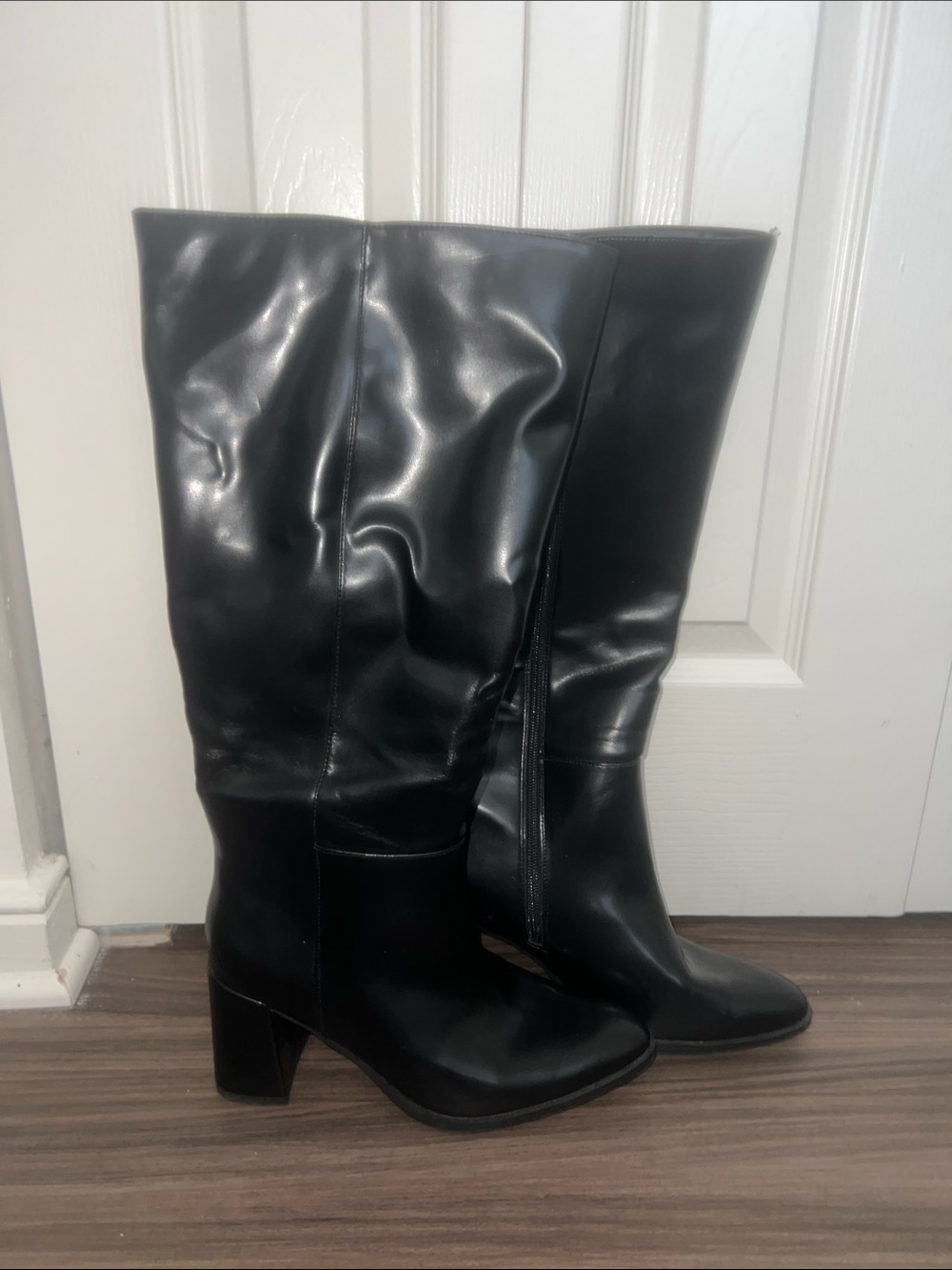 Target Black Knee-High Wide Calf Block Heel Boots